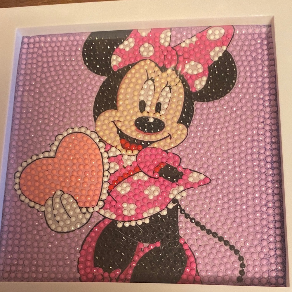 🩷💜Disney Minnie Mouse Pink and Black Heart Art